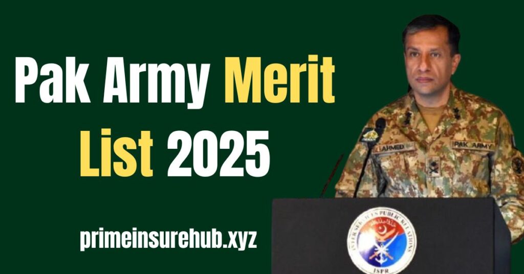 Pak Army Merit List 2025